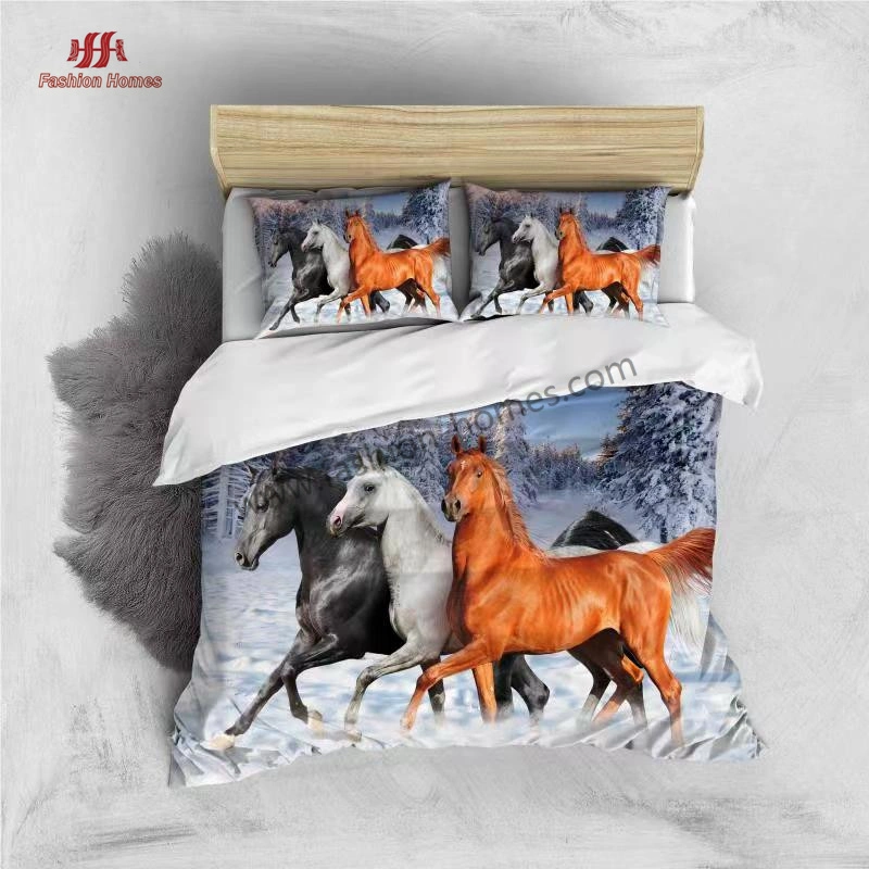 China Wholesale Quilt 3D Digital Animal Printed Bedding Set Comforter Microfiber Bedding Set